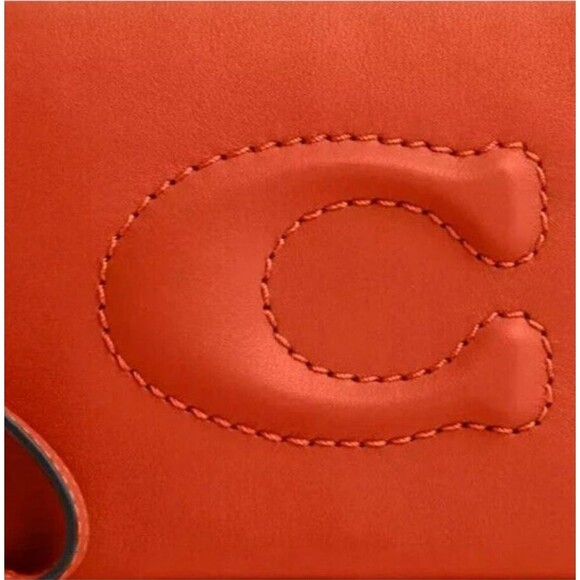 New Coach CR392 Large Corner zip wristlet Dark Orange - Picture 4 of 4